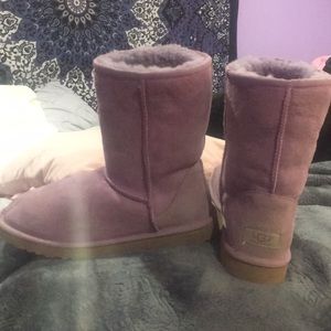 Worn purple Uggs.